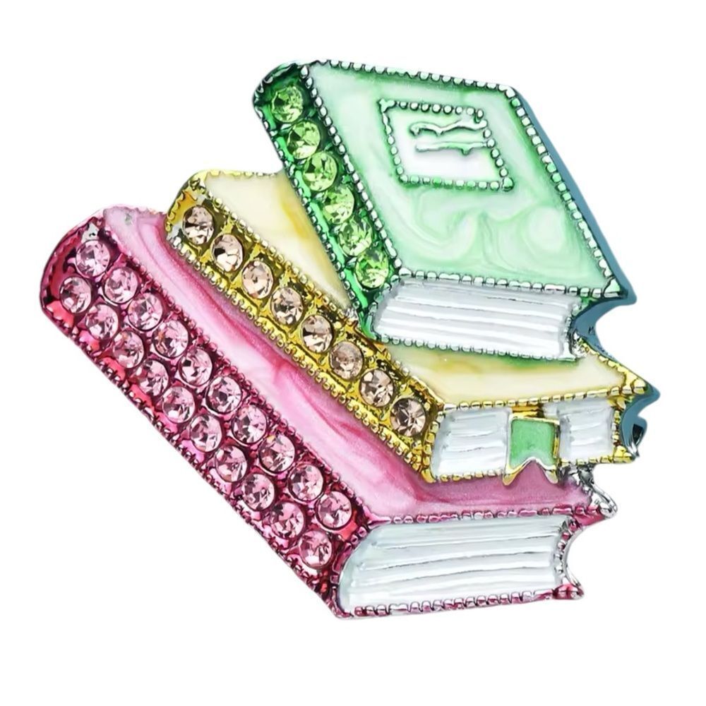 COLORFUL‎ RHINESTONE BOOKS BROOCH